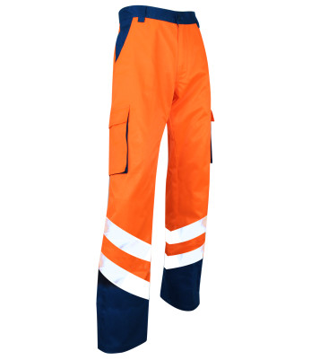 Pantalon BALISE bi-colore haute visibilité Orange Fluo - LMA