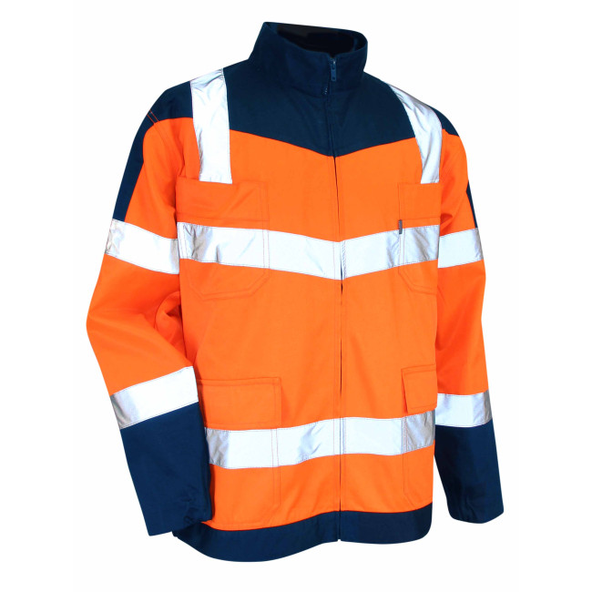 Zweifarbige Notfall-Jacke mit hoher Sichtbarkeit Neon-Orange - LMA
