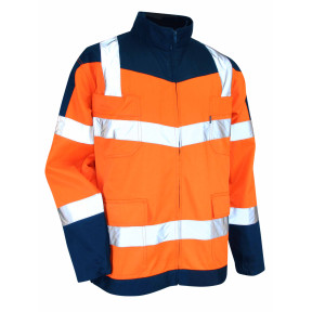 URGENCE tweekleurige hoge zichtbaarheid jas Fluor Oranje - LMA