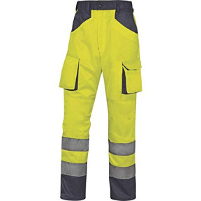WERKBROEK HOGE ZICHTBAARHEID MACH2 KATOEN POLYESTER Fluor geel/Grijs - DELTA PLUS