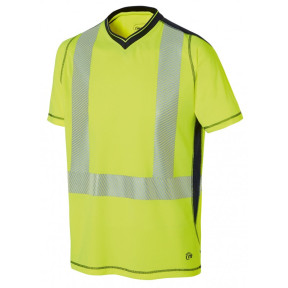 T-SHIRT MC HV LUK-LIGHT JAUNE/MARIN - MOLINEL