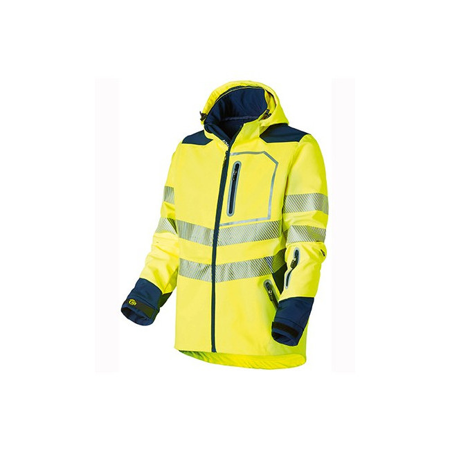 SOFTSHELL WETTERJACKE HV GELB/MARINE - MOLINEL