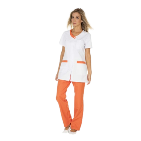 DAMES TUNIEK VALENTINE KORTE MOUWEN PC VALENTINE WIT/KORAAL - HASSON