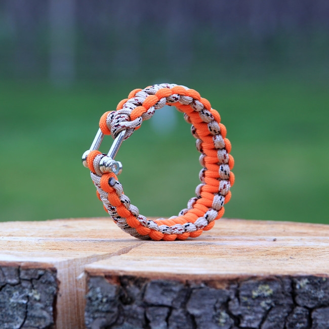 Paracord iron buckle 9 inch orange CM074OR - BCB