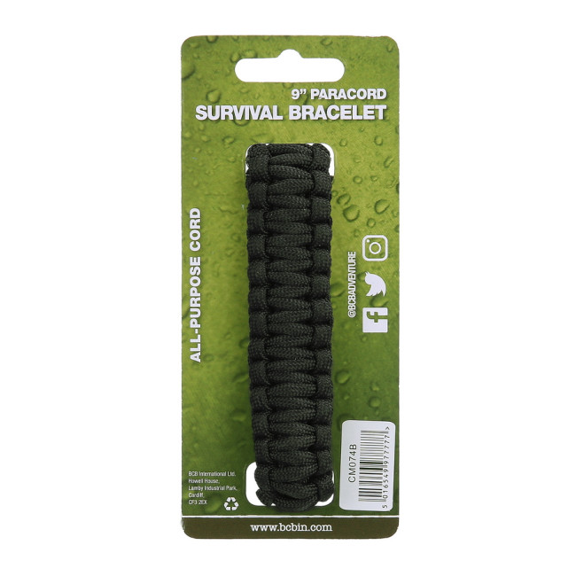 Paracord Eisenschnalle 9 Zoll schwarz CM074B - BCB