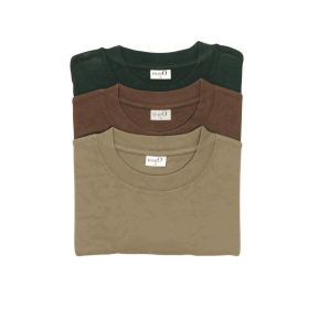 Set van 3 effen T-shirts Kaki/Beige/Bruin - Percussion