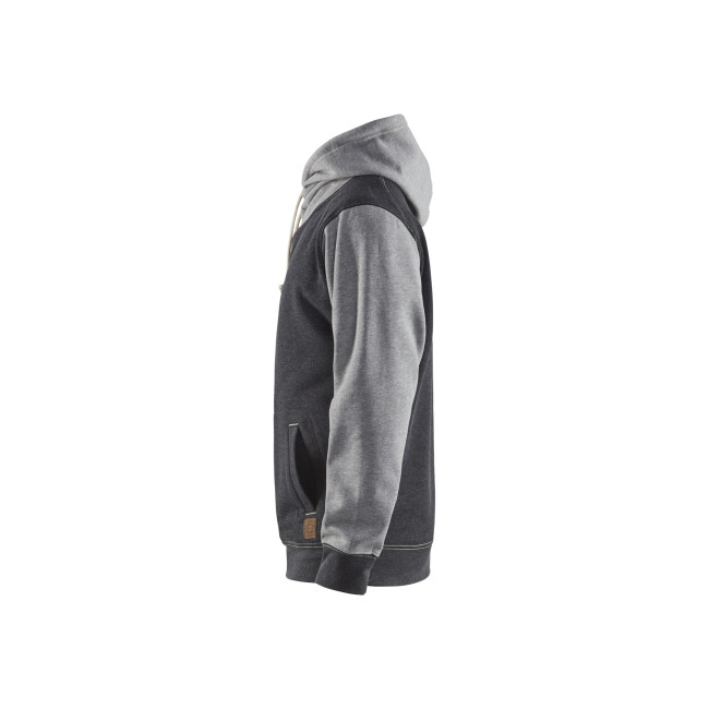 Sweat à capuche Noir/Gris chiné