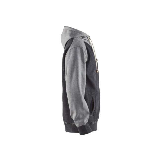 Sweat à capuche Noir/Gris chiné  - Blaklader
