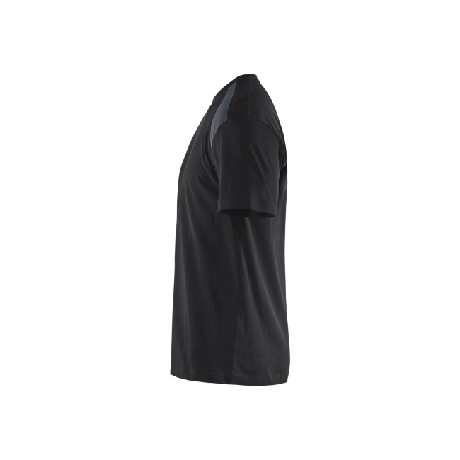 Tweekleurig T-shirt Zwart/Donkergrijs - Blaklader