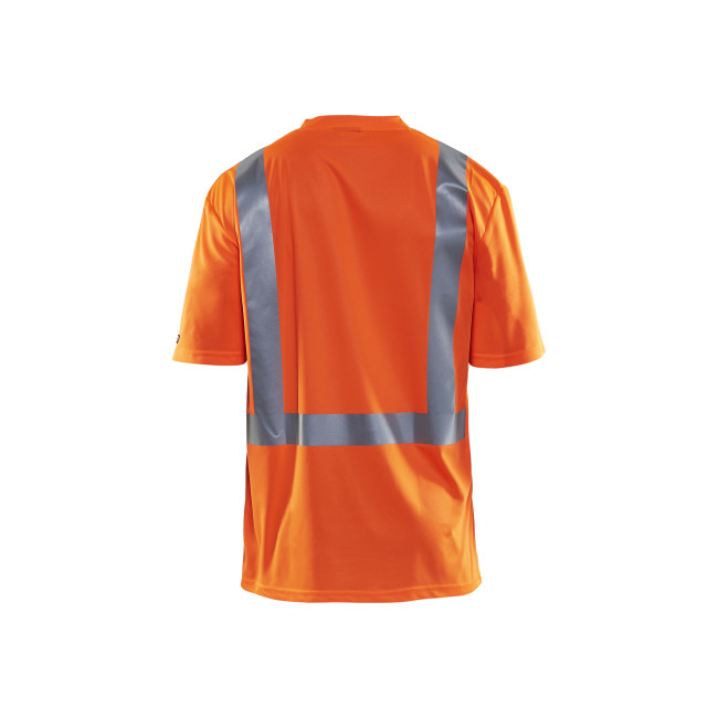 Hochsichtbares V-Ausschnitt T-Shirt mit UV-Schutz und Geruchsschutz in Neon-Orange - Blaklader
