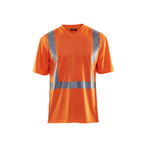 T-Shirt haute visibilité col V anti-UV anti-odeur Orange fluo - Blaklader