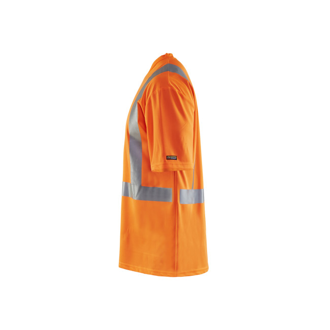 T-Shirt hoge zichtbaarheid V-hals anti-UV anti-geur Fluor oranje - Blaklader