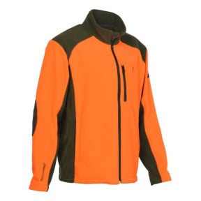 Blouson polaire brodé Chasse Kaki/Orange - Percussion