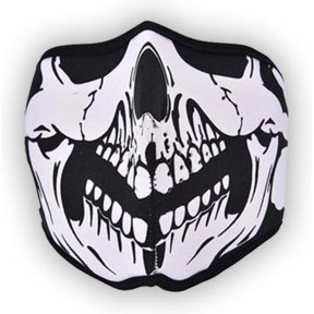 Biker mask half face white skull - 101 INC