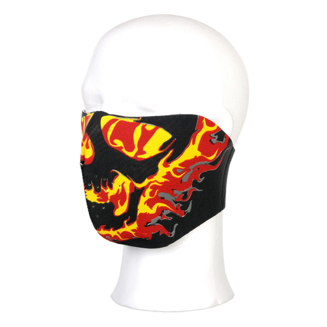 Biker-Halbmaske gelb/rote Flammen - 101 INC