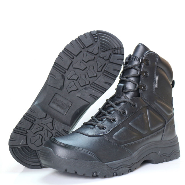 Halbhohe schwarze Lederstiefel WP - Patrol