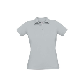 Polo dames korte mouwen lichtgrijs - B&C