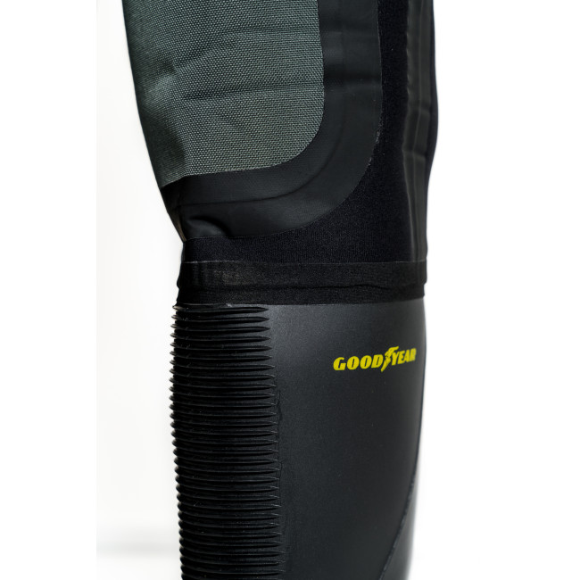 Waders Néoprène Noir 4mm + renfort genoux Cordura + bottes PVC - GoodYear