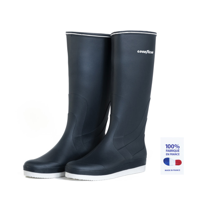 Bottes Bleu Marine PVC nautique sport 100% recyclable - Made in France - GoodYear