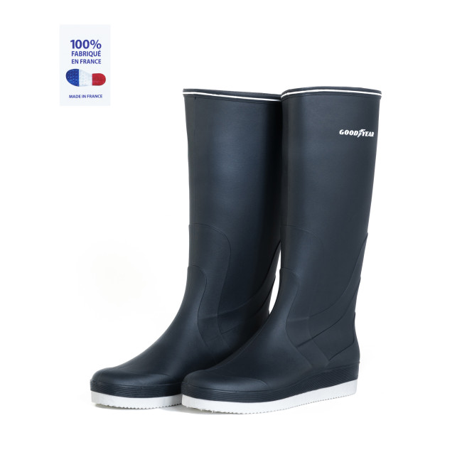 Marineblauw PVC nautische sportlaarzen 100% recyclebaar - Made in France - GoodYear