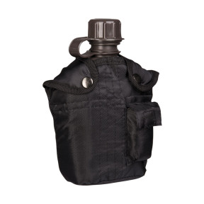 GOURDE US PVC IMP. 1LTR. AV.HOUSSE NOIRE - Miltec