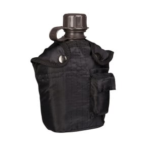 GOURDE US PVC IMP. 1LTR. AV.HOUSSE NOIRE - Miltec