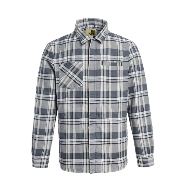 WERKHEMD LANGE MOUWEN EXUPERY GRIJS / BLAUW - NORTH WAYS