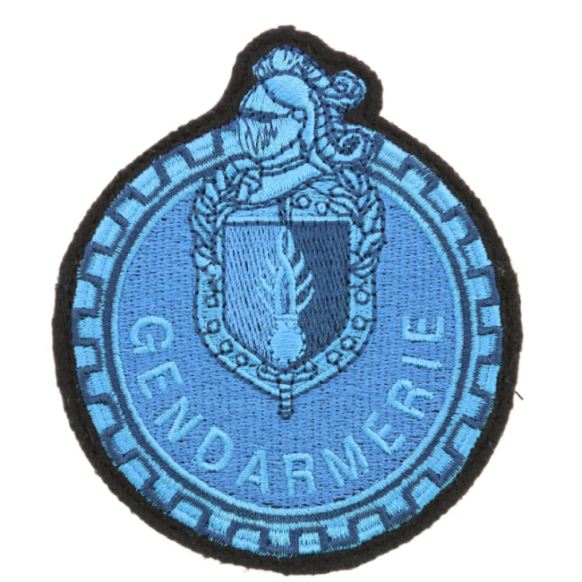 Patch AUF KLETTVERSCHLUSS MOTORRADFAHRER Gendarmerie niedriger Sichtbarkeit Blau