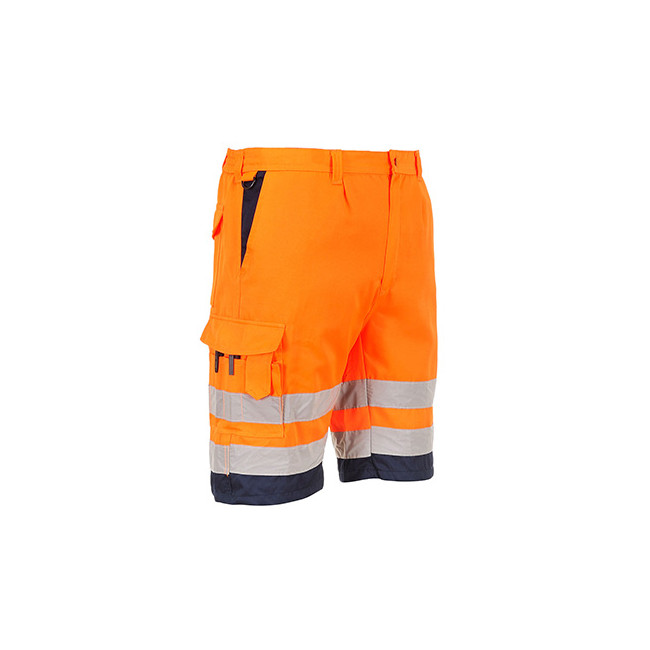 Warnschutz-Bermuda Orange/Marine - Portwest