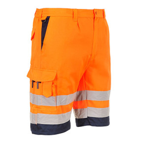 Warnschutz-Bermuda Orange/Marine - Portwest