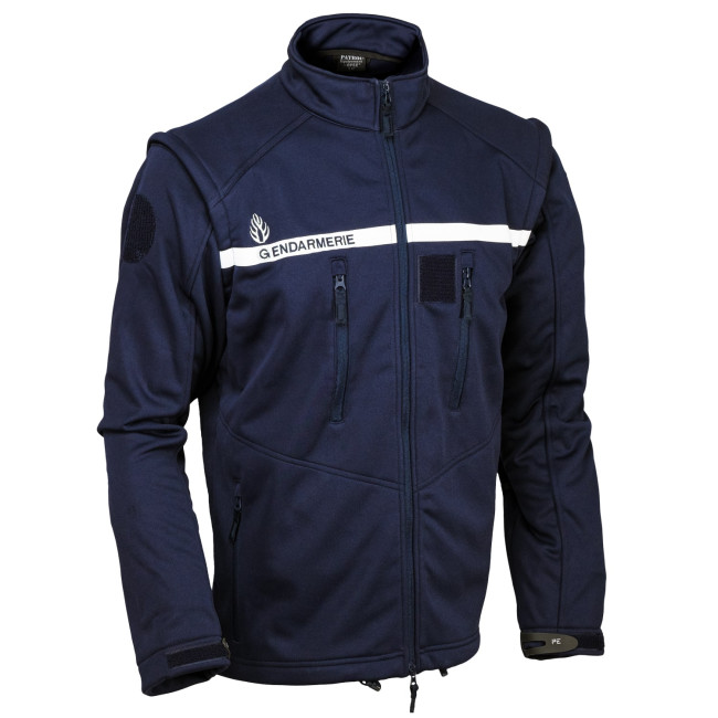 Kurtka Softshell Żandarmeria 3-warstwowa Granatowa zdejmowane rękawy - Patrol
