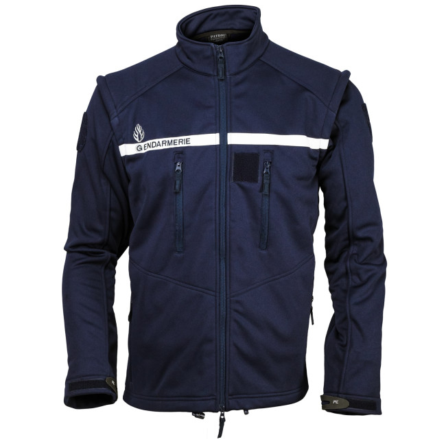 Kurtka Softshell Żandarmeria 3-warstwowa Granatowa zdejmowane rękawy - Patrol