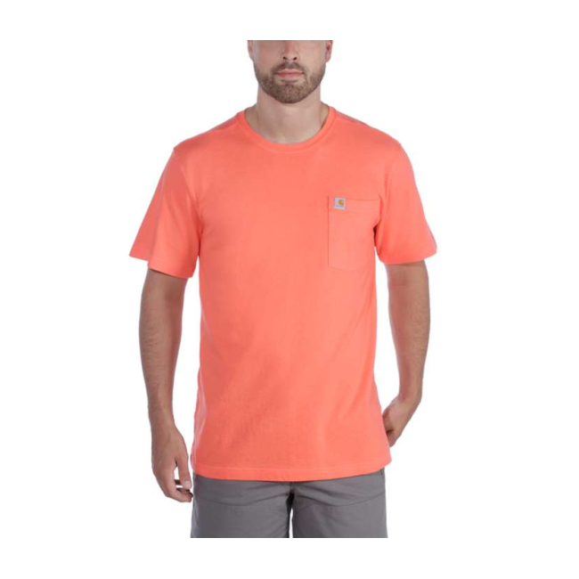 WARMES WETTER KURZARM-TASCHEN-T-SHIRT 104266 O12-HOT CORAL