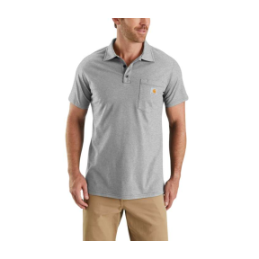 FORCE COTTON DELMONT POCKET POLO 103569 034-HGY-HEATHERGREY