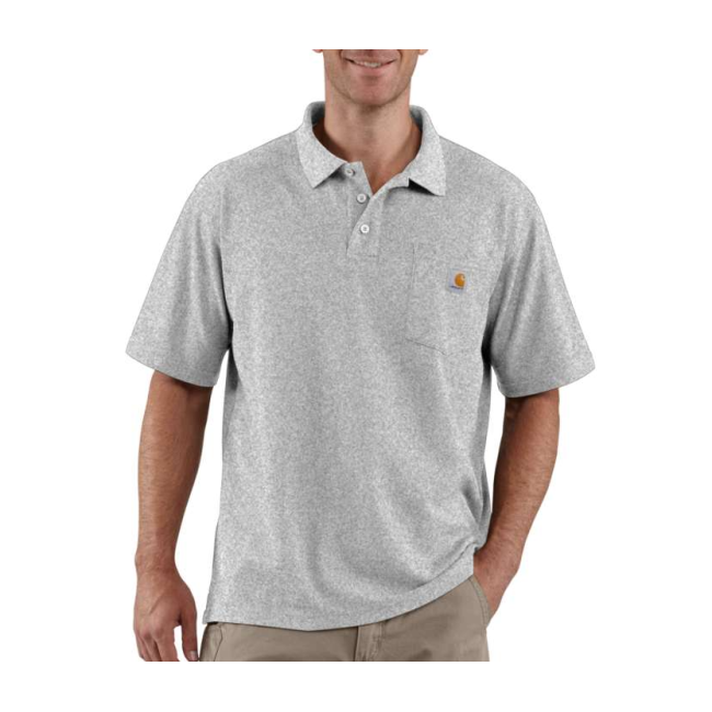 CONTRACTORS WORK POCKET POLO K570 034-HGY-HEATHERGREY