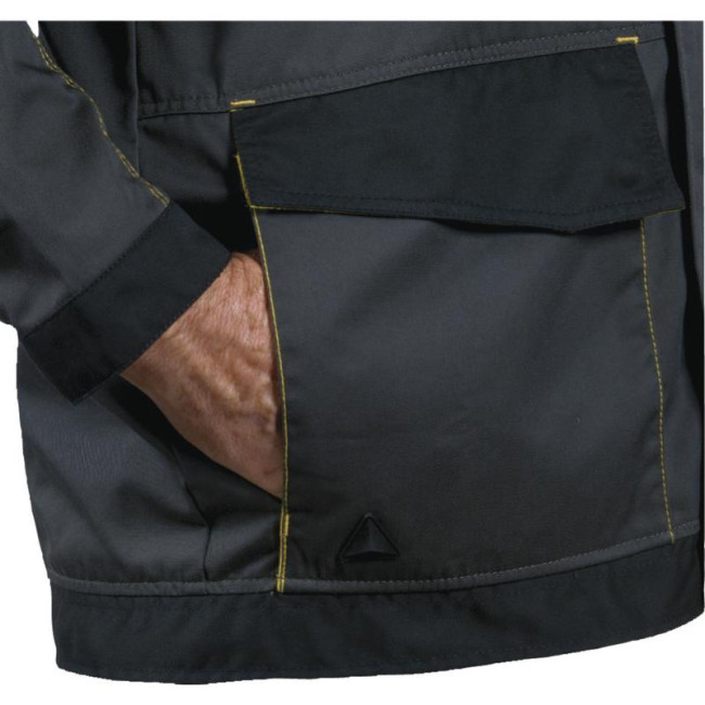 WERKVEST D-MACH POLYESTER KATOEN GRIJS/GEEL - DELTA PLUS