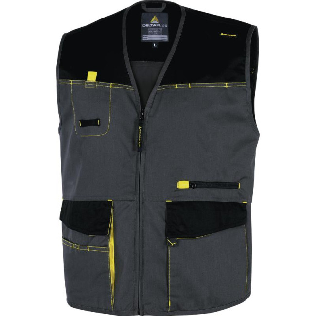 ARBEITSGILET D-MACH POLYESTER BAUMWOLLE GRAU/GELB - DELTA PLUS