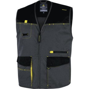 GILET DE TRAVAIL D-MACH POLYESTER COTON GRIS/JAUNE - DELTA PLUS