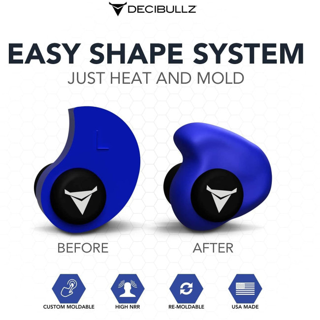 Gevormde oordoppen Blauw - Decibullz