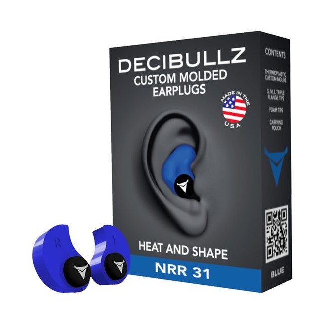 Bouchons d'oreille moulés Bleu - Decibullz