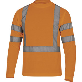 Tee-shirt polyester haute visibilité manches longues Orange - Delta Plus