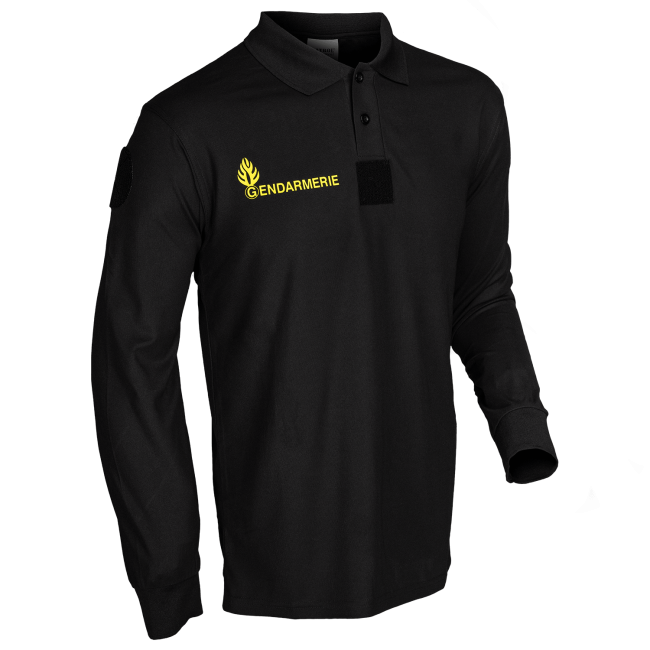 Polo Gendarmerie Mobile Cooldry + Velcros Zwart - Patrol