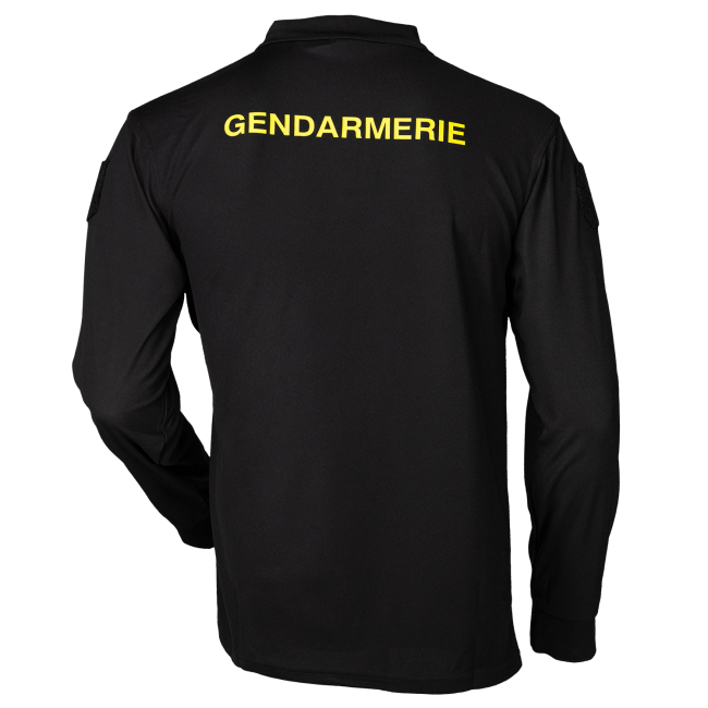 Polo Gendarmerie Mobile Cooldry + Velcros Czarne - Patrol