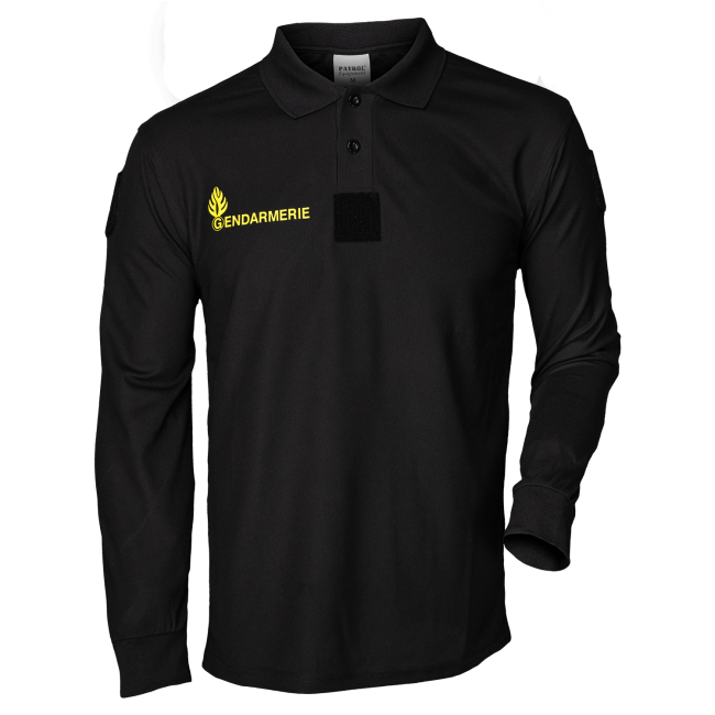 Cooldry Mobile Gendarmerie Poloshirt + Klettverschluss Schwarz - Patrol