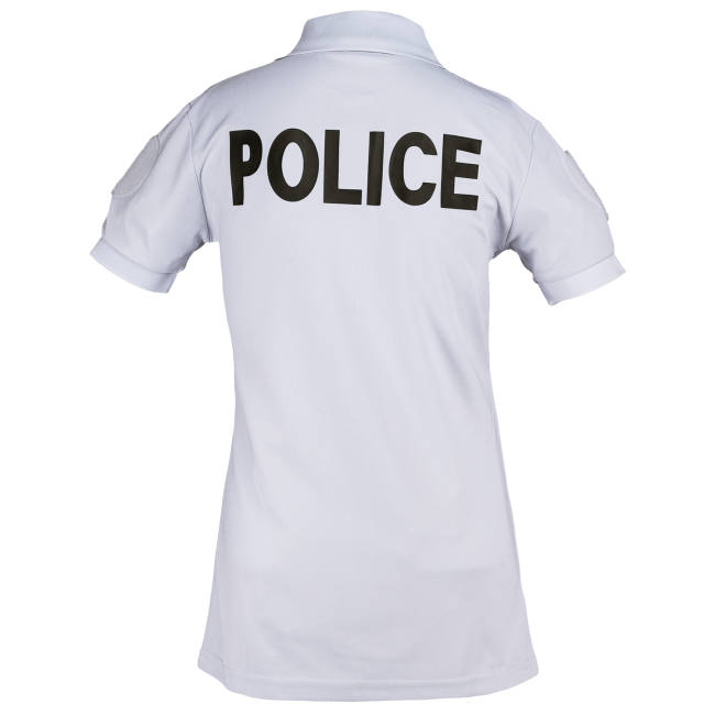 Damen Polizei Polo-Shirt aus Pikee-Mesh in Grau (Gletscherblau) - Patrol