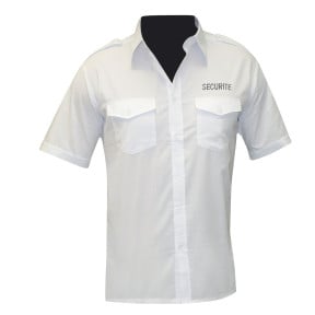 Weißes kurzärmeliges Pilotenhemd SECURITE - Patrol