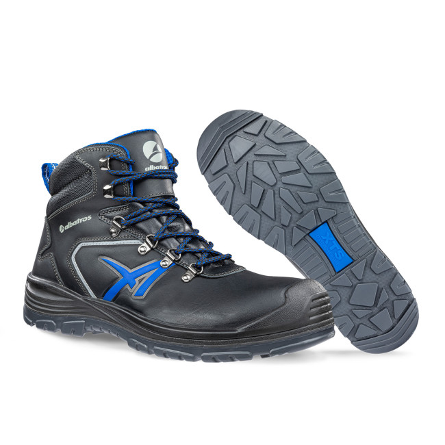 Buty robocze Unit Bau mid S3 Czarny/Niebieski - Albatros