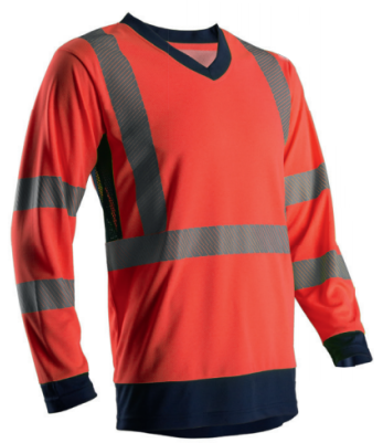 T-shirt HV manches longues Suno rouge et marine - Coverguard