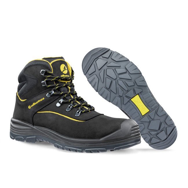 Veiligheidsschoenen Gravel mid S3 Zwart/Geel - Albatros