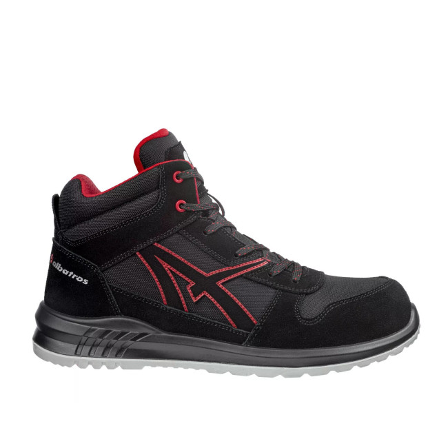 Sicherheitsschuhe Clifton Mid S3 Schwarz/Rot - Albatros